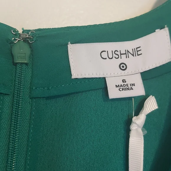 Cushnie for Target Emerald Green Faux Wrap Long Sleeved Dress Size 6 NWT - Picture 11 of 16